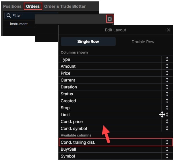 To add conditional orders columns to the orders module