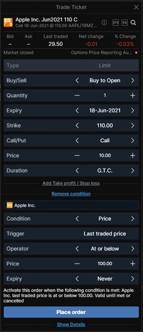 Using Conditional Orders