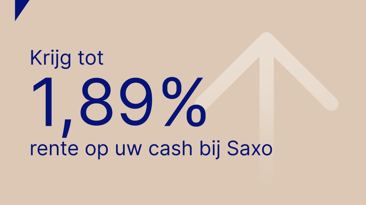 Tot 1,65% rente op uw cash, vanaf de eerste dag